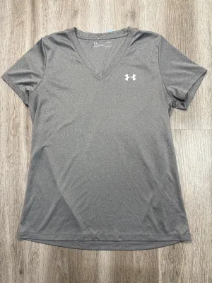Athletic Top Short Sleeve By Under Armour In Grey, Size: L