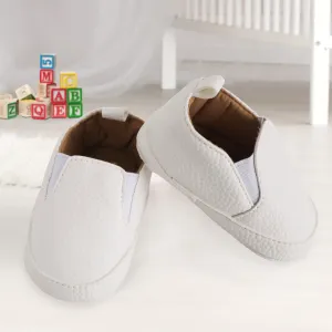 Baby Moo Leather White Slip-On Booties