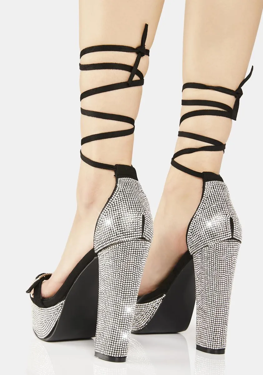 Diamonds Glisten Platform Heels