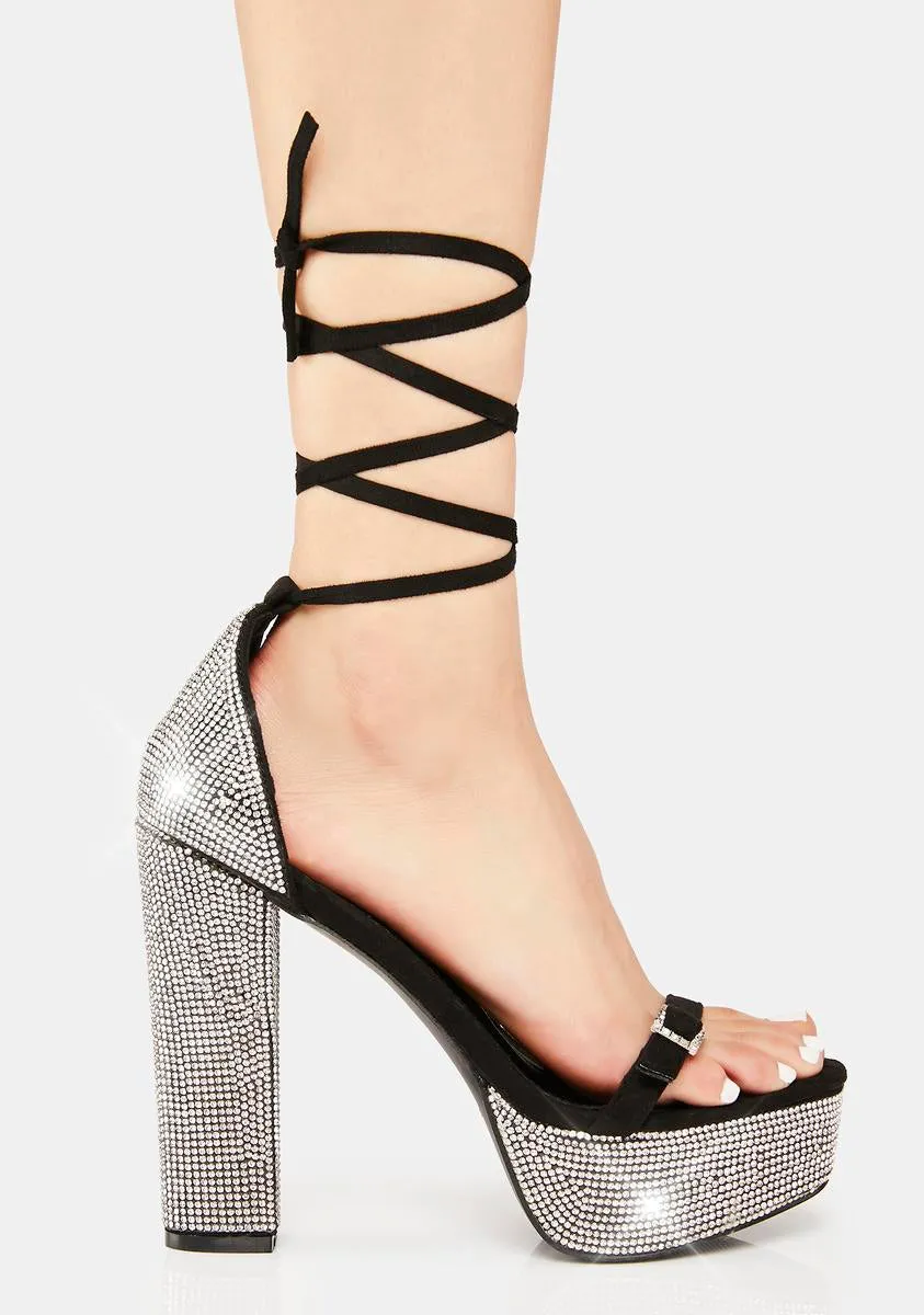 Diamonds Glisten Platform Heels