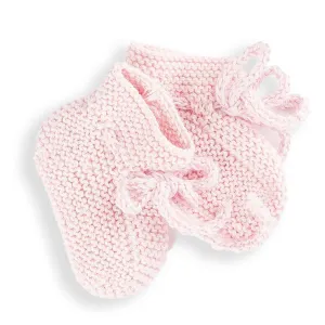 Dusty Pink Booties with Cableknit Detail