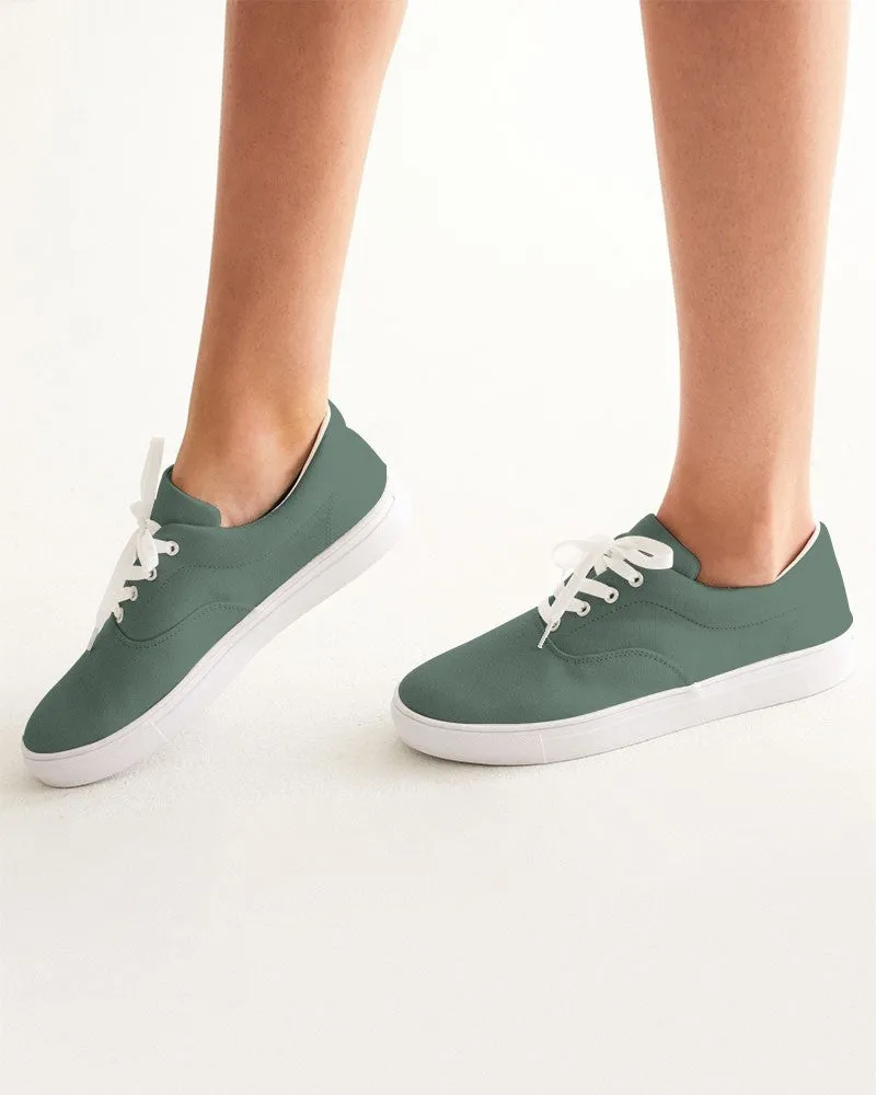 Medium Dark Green Women's Canvas Sneakers | Women's | Medium Dark Pale Pastel Green | C30M0Y30K60