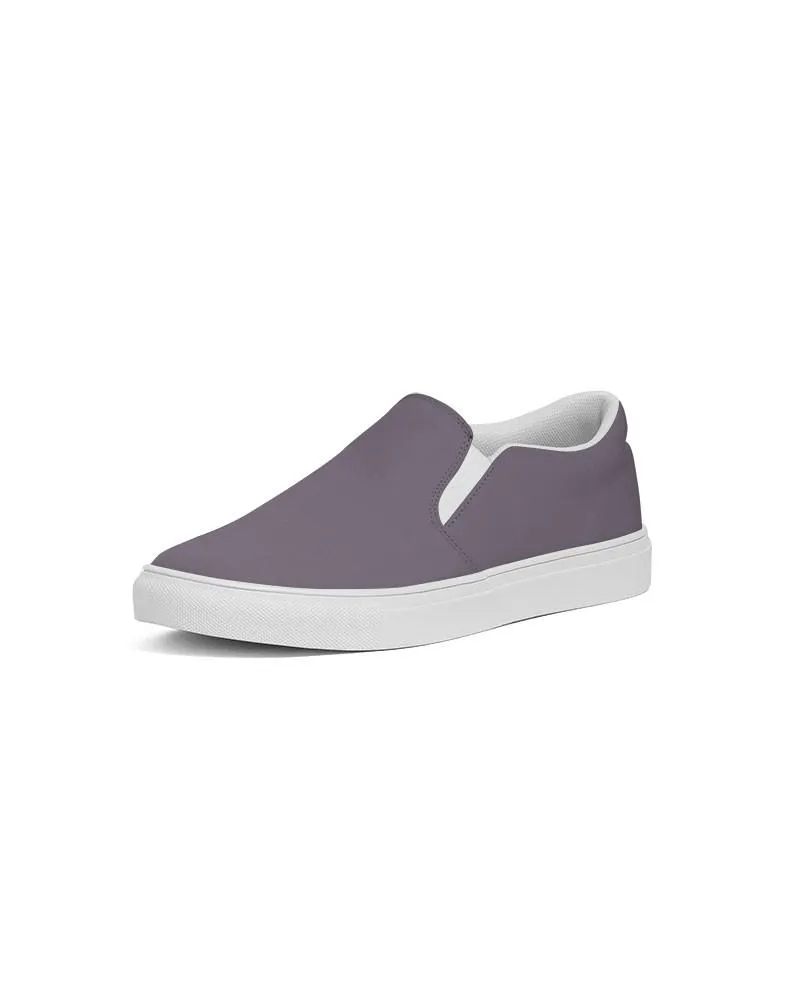 Medium Dark Purple Gray Slip-On Canvas Sneakers | Men's | Medium Dark Pale Pastel Purple Gray | C15M30Y0K60