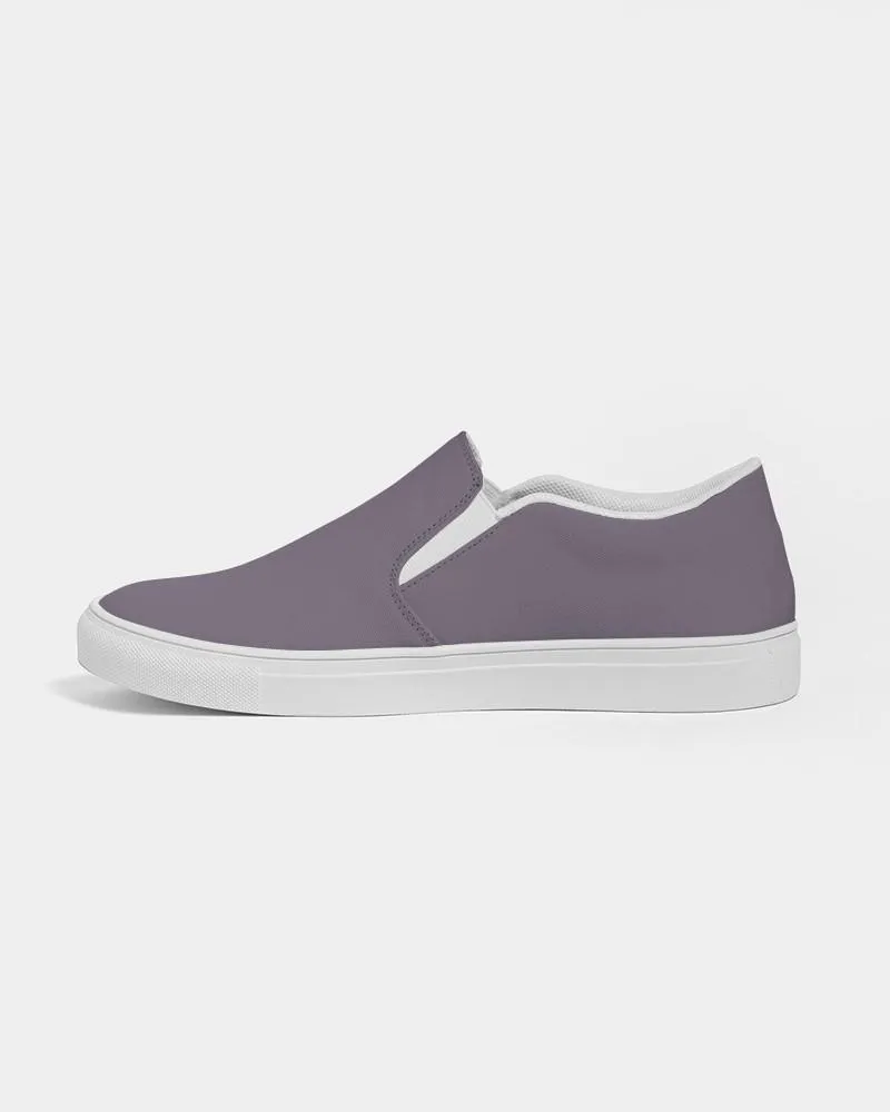 Medium Dark Purple Gray Slip-On Canvas Sneakers | Men's | Medium Dark Pale Pastel Purple Gray | C15M30Y0K60