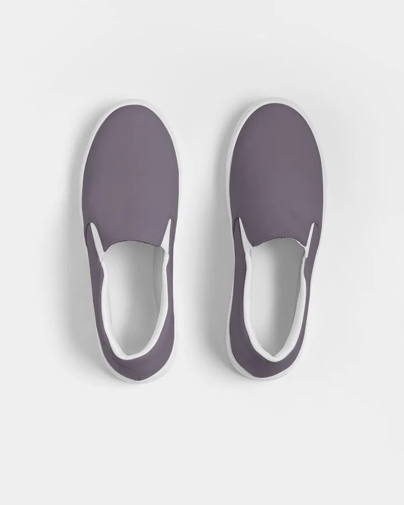 Medium Dark Purple Gray Slip-On Canvas Sneakers | Men's | Medium Dark Pale Pastel Purple Gray | C15M30Y0K60