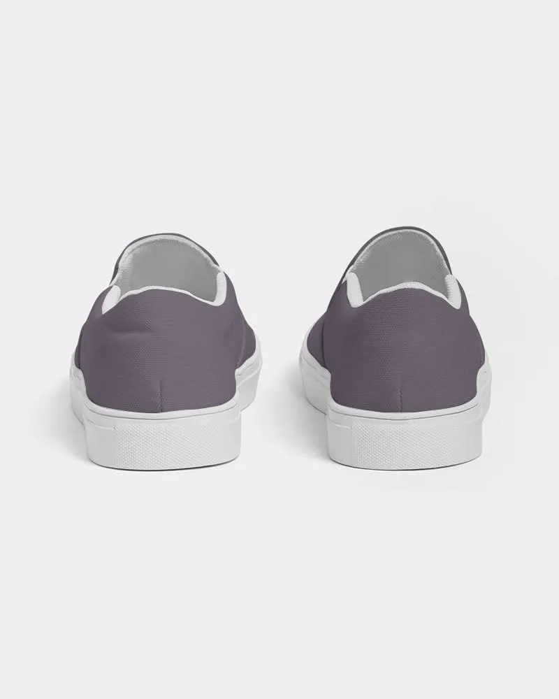 Medium Dark Purple Gray Slip-On Canvas Sneakers | Men's | Medium Dark Pale Pastel Purple Gray | C15M30Y0K60