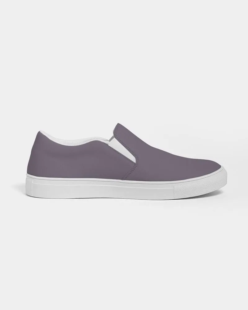 Medium Dark Purple Gray Slip-On Canvas Sneakers | Men's | Medium Dark Pale Pastel Purple Gray | C15M30Y0K60
