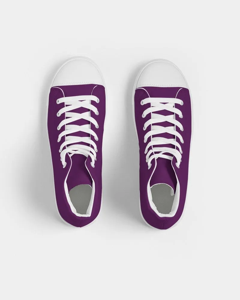 Medium Dark Purple Women's High-top Canvas Sneakers | Women's | Medium Dark Pure Purple | C50M100Y0K60