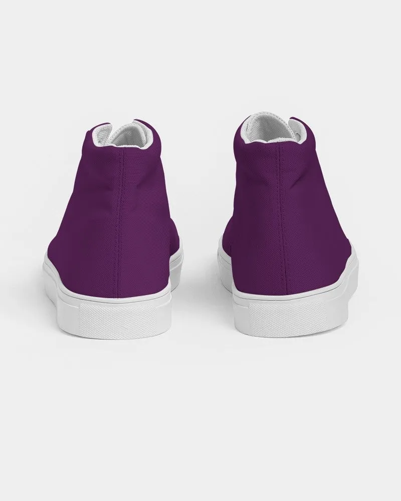 Medium Dark Purple Women's High-top Canvas Sneakers | Women's | Medium Dark Pure Purple | C50M100Y0K60