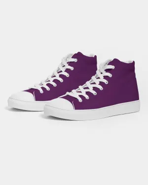 Medium Dark Purple Women's High-top Canvas Sneakers | Women's | Medium Dark Pure Purple | C50M100Y0K60