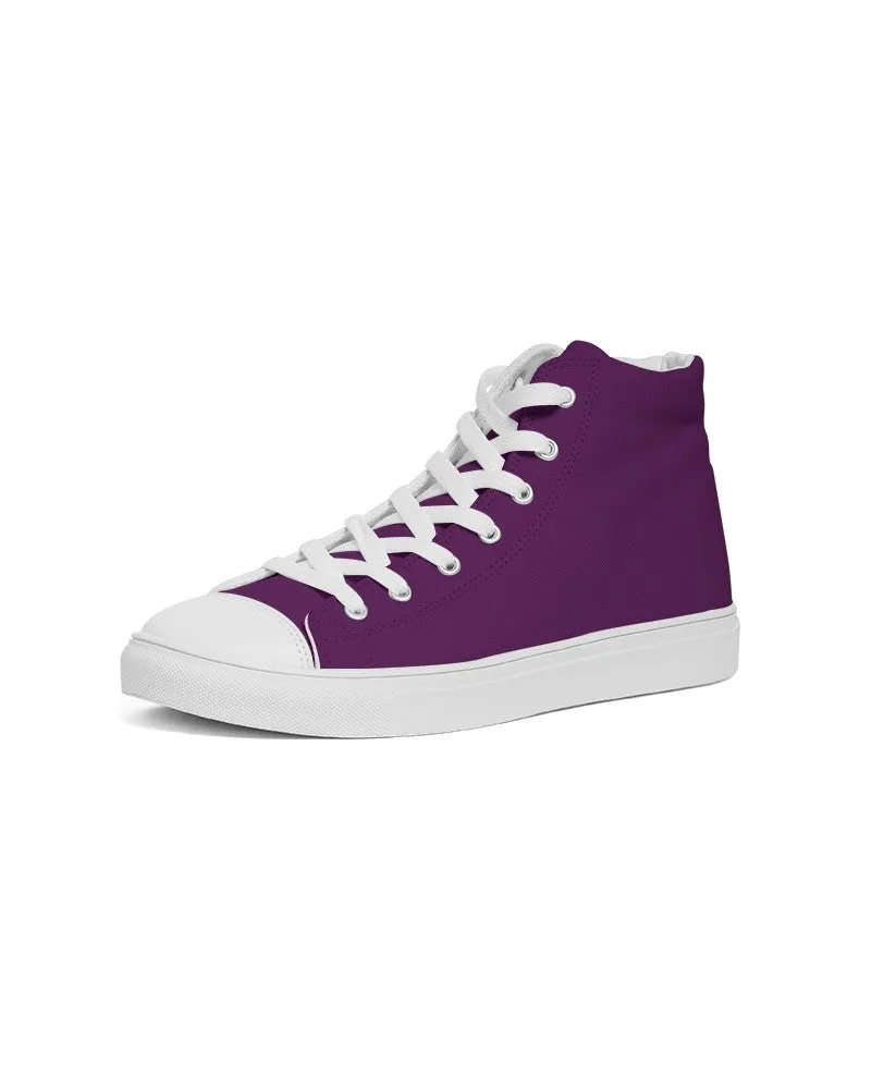 Medium Dark Purple Women's High-top Canvas Sneakers | Women's | Medium Dark Pure Purple | C50M100Y0K60