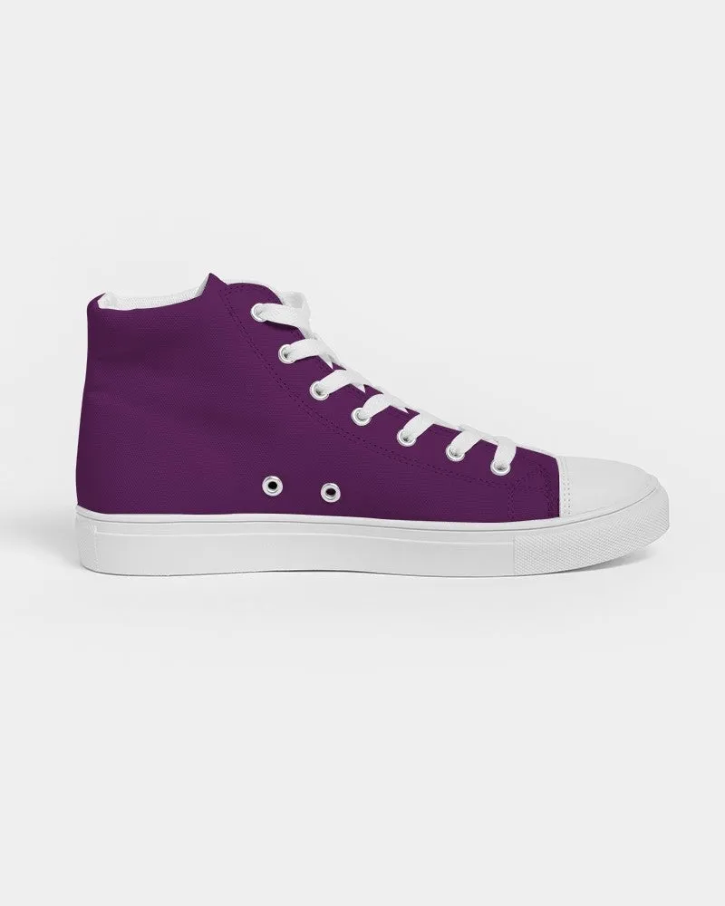 Medium Dark Purple Women's High-top Canvas Sneakers | Women's | Medium Dark Pure Purple | C50M100Y0K60