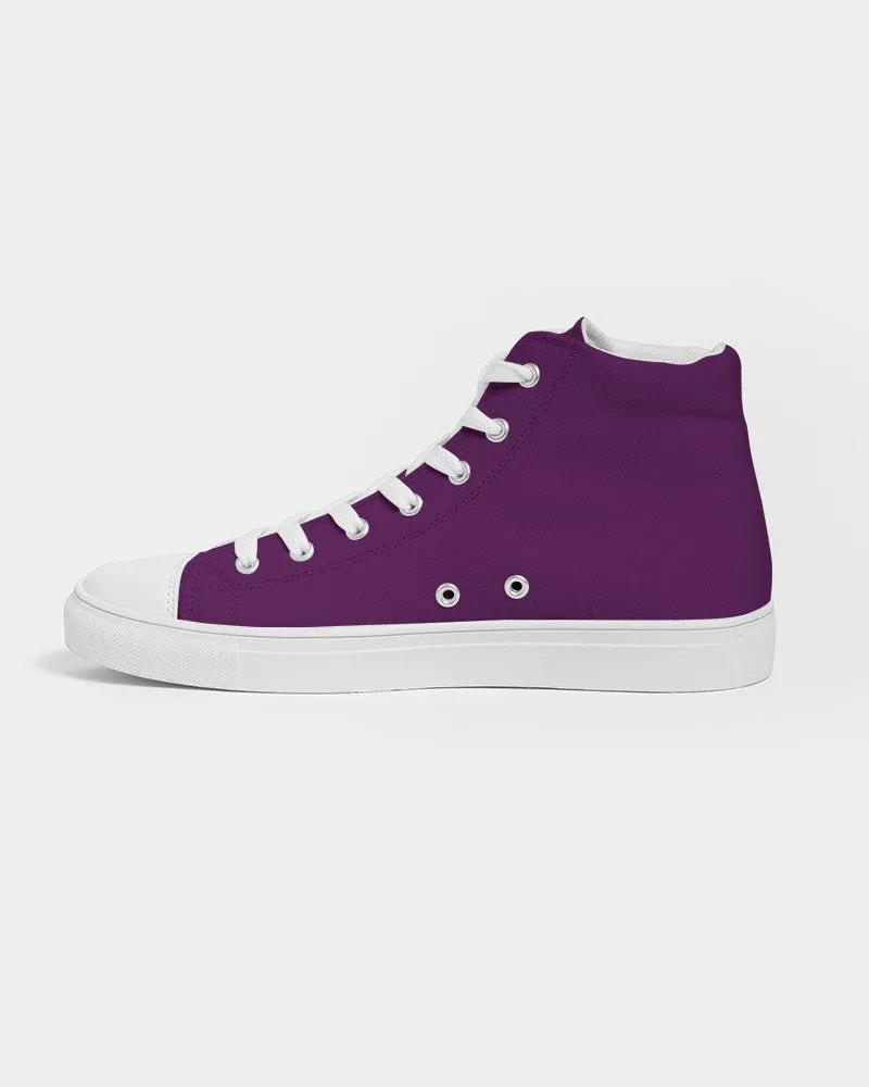 Medium Dark Purple Women's High-top Canvas Sneakers | Women's | Medium Dark Pure Purple | C50M100Y0K60