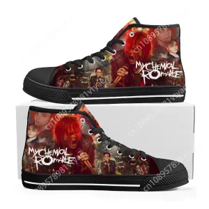 My Chemical Romance High-Top Canvas Sneakers – Punk Rock Style for Men, Women, and Teens