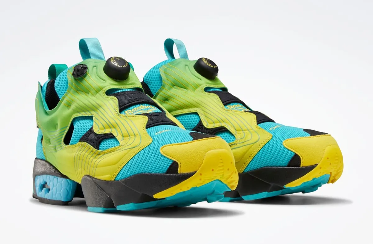 Reebok Chromat Instapump Fury Emerald Alerty Yellow Glacier Blue FY0825